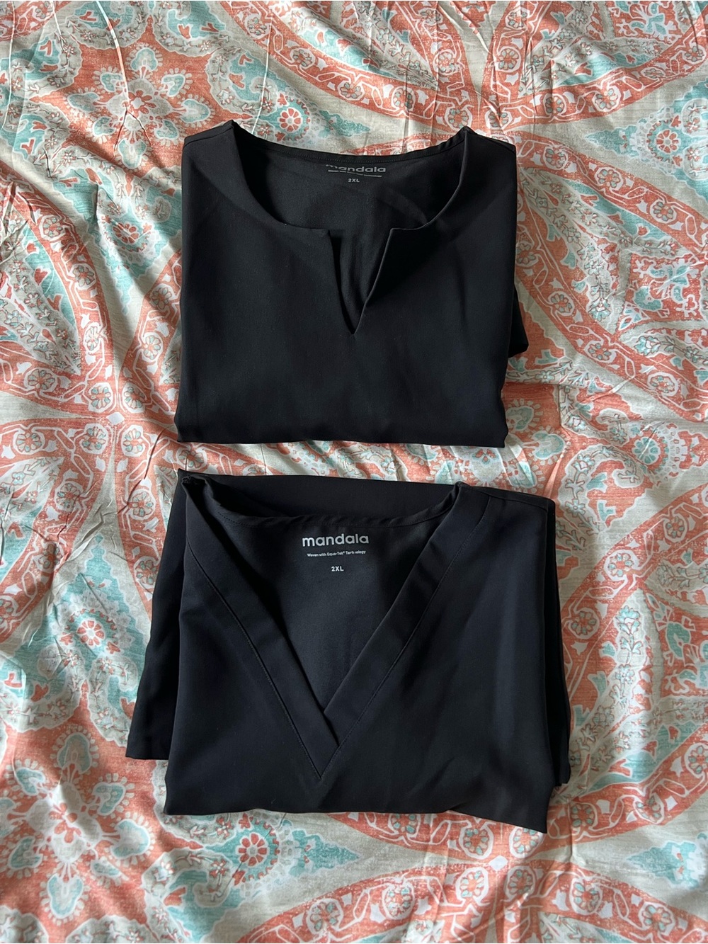 NWOT Mandala Black Scrub Top Set